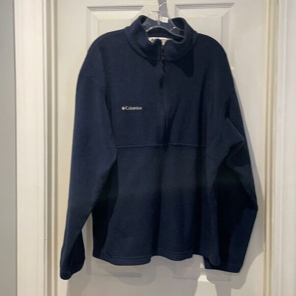 Columbia Unisex navy blue fleece pullover SZ Xlarge - Picture 1 of 6